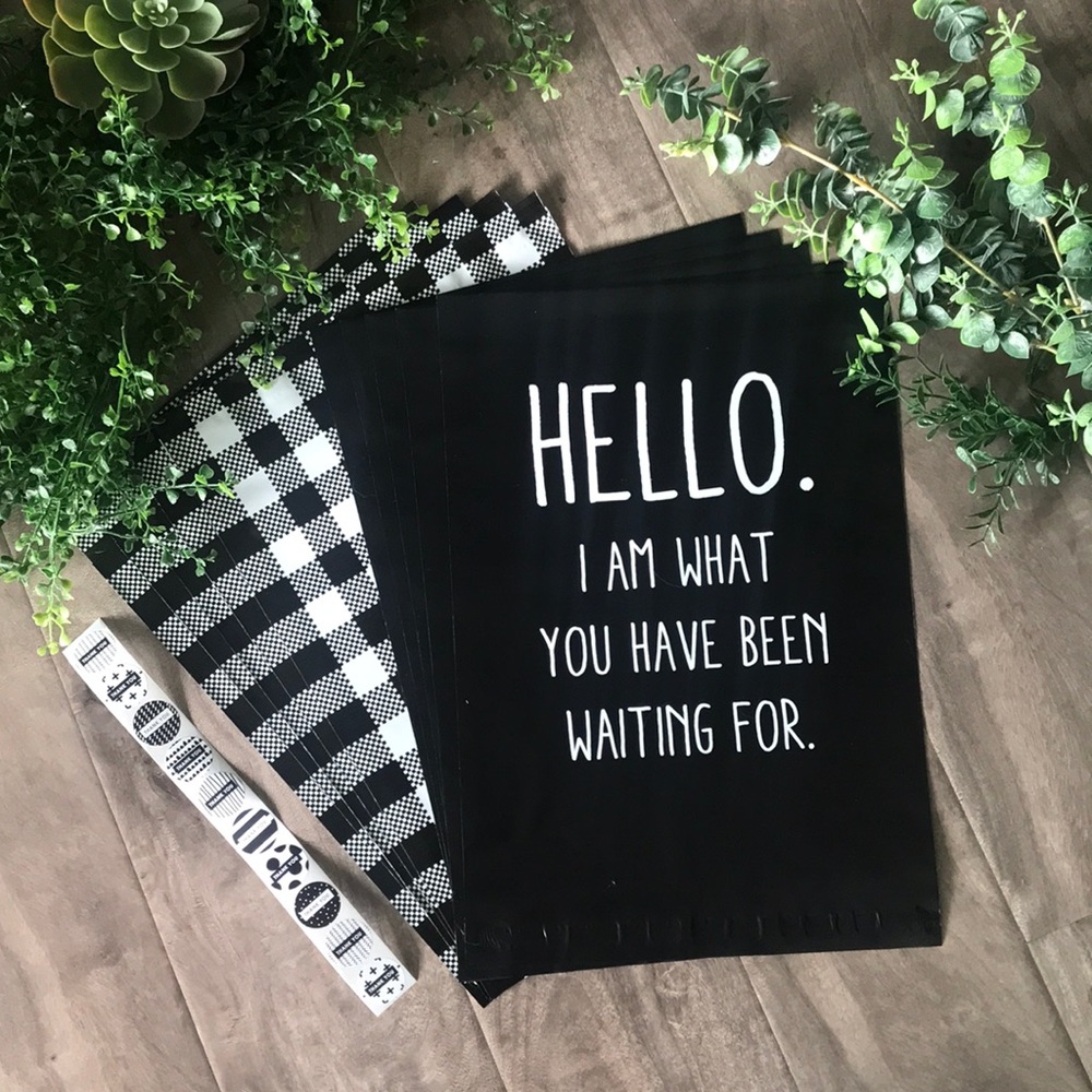 📦3/$20 mix + match📦 POLY MAILER 10x13 Hello & Buffalo Plaid (10) + sticker - Picture 4 of 4